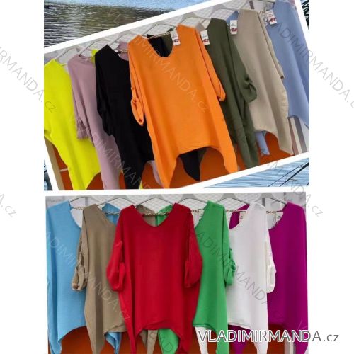 Kleid mit 3/4 Ärmeltasche für Damen (uni sl) ITALIAN Fashion IMWD20527