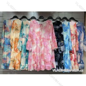 Kleid mit 3/4 Ärmeltasche für Damen (uni sl) ITALIAN Fashion IMWD20527
