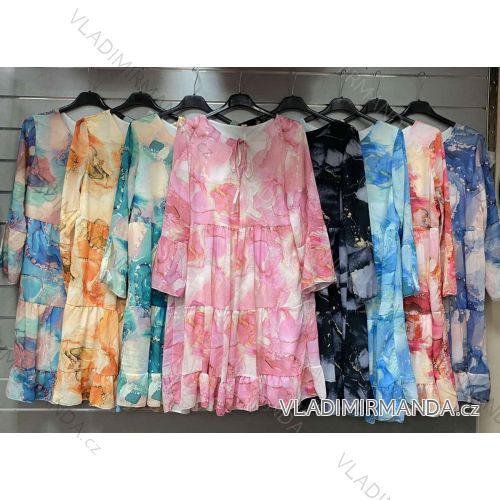 Kleid mit 3/4 Ärmeltasche für Damen (uni sl) ITALIAN Fashion IMWD20527
