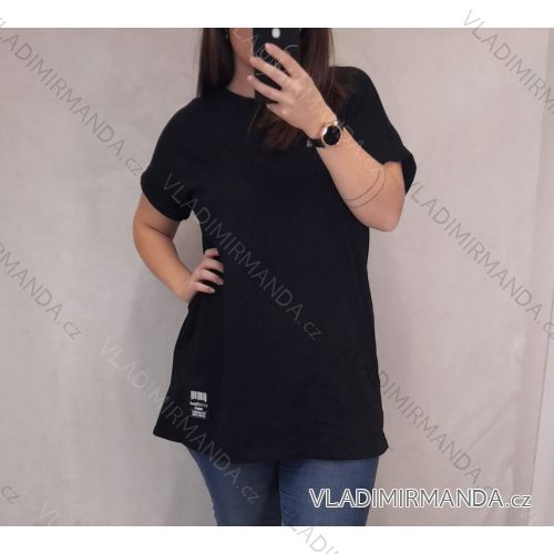 T-Shirt Kurzarm Damen (uni l-2xl) ITALIENISCHE Mode IM11736