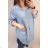 T-Shirt Kurzarm Frauen (UNI S / L) ITALIENISCHE MODE IM821SCARLET Blaulicht 2XL/3XL