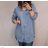 T-Shirt Kurzarm Frauen (UNI S / L) ITALIENISCHE MODE IM821SCARLET Blaulicht 2XL/3XL