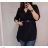 Damen Langarm Tunika Verlängert (L / XL ONE SIZE) ITALIAN FASHION IMD211117 schwarz