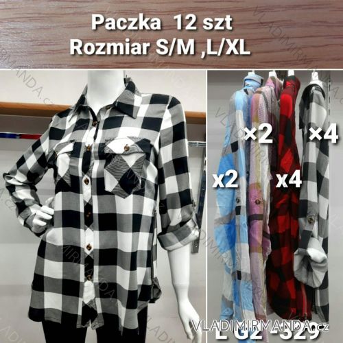 Hemdbluse 3/4 Ärmel (UNI XL-3XL) ITALIENISCHE MODA IM420486