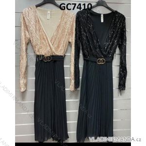 Kleid mit 3/4 Ärmeltasche für Damen (uni sl) ITALIAN Fashion IMWD20529