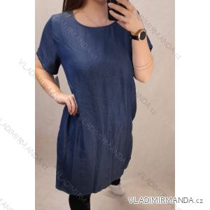 Denim Short Summer Damen trägerloses Kleid (uni s / l) ITALIAN FASHION IM720103