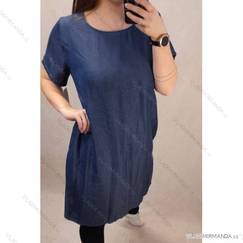 Denim Short Summer Damen trägerloses Kleid (uni s / l) ITALIAN FASHION IM720103