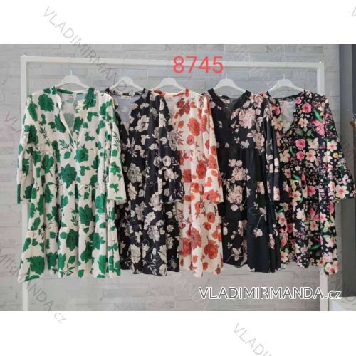 Kleid mit 3/4 Ärmeltasche für Damen (uni sl) ITALIAN Fashion IMWD20529