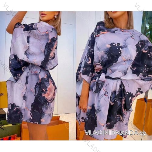 Kleid mit 3/4 Ärmeltasche für Damen (uni sl) ITALIAN Fashion IMWD20527