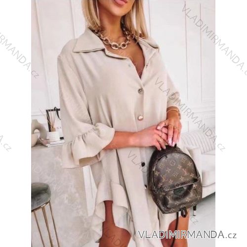 Kleid mit 3/4 Ärmeltasche für Damen (uni sl) ITALIAN Fashion IMWD20529