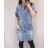 Denim Kurzarm Kleid Damen (s-xl) GOURD MA120GD6047-J 3XL blau