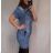 Denim Kurzarm Kleid Damen (s-xl) GOURD MA120GD6047-J 4XL <p>blau</p>