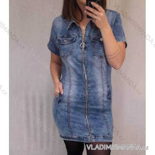 Denim Kurzarm Kleid Damen (s-xl) GOURD MA120GD6047-J 4XL <p>blau</p>