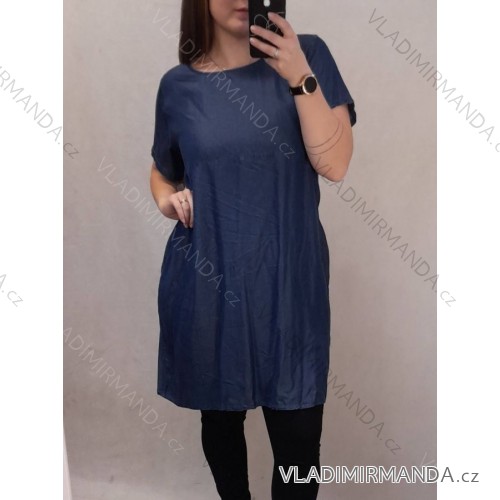 Denim Short Summer Damen trägerloses Kleid (uni s / l) ITALIAN FASHION IM720103 L / XL <p>blau</p>