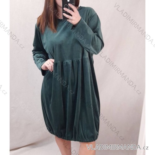 Langarmkleid mit Anhänger Damen Oversized (3XL / 4XL ONE SIZE) ITALIAN FASHION IMWQ2115022/DR 5XL grün