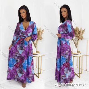 Sommerkleid Langarm geblümte Damen (UNI S / L) ITALIAN FASHION IMK20150