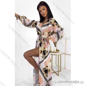 Sommerkleid Langarm geblümte Damen (UNI S / L) ITALIAN FASHION IMK20150