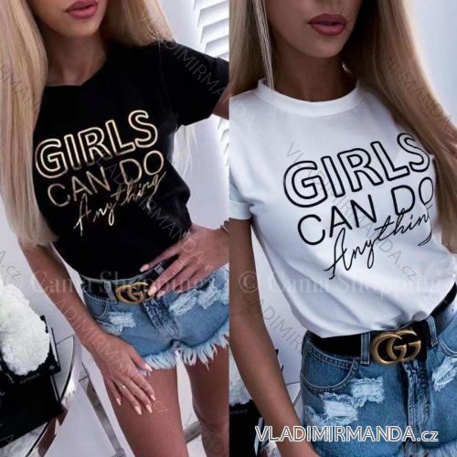 T-Shirt Kurzarm Frauen (S / M ONE SIZE) ITALIENISCHE MODE IMWK21002