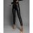 Elegante lange Kunstleder High Waist Hose Damen (S-XL) ITALIAN FASHION IMWA216601