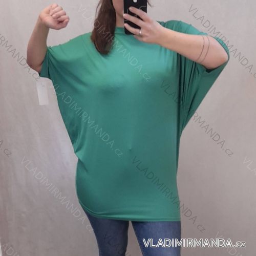 Tunika verlängertes Kleid Mini Kurzarm Damen OVERSIZE (UNI M / 2XL) ITALIENISCHE MODE IM720052