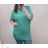 Tunika verlängertes Kleid Mini Kurzarm Damen OVERSIZE (UNI M / 2XL) ITALIENISCHE MODE IM720052 L / XL grün