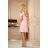 359-1 Ein trapezförmiges Kleid mit Rüschen an den Schultern - Pastellrosa