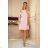 359-1 Ein trapezförmiges Kleid mit Rüschen an den Schultern - Pastellrosa