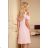 359-1 Ein trapezförmiges Kleid mit Rüschen an den Schultern - Pastellrosa