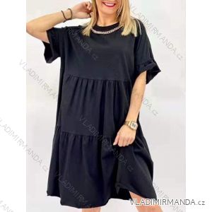 Šaty voľnočasové dlhý rukáv dámske nadrozmer (2XL/3XL ONE SIZE) TALIANSKA MODA IMD22107