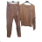 Sommer Tunika Kurzarm und lang gestreiften Rock Frauen (uni xs-m) ITALIENISCHE MODE IM119426 braun S / M eine Größe