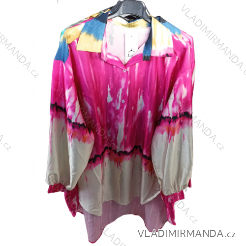 Langarm-Tunika-Hemdhemd mit Damen (uni sl) ITALIENISCHE Mode IM718028