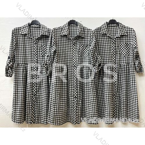 Kleid mit 3/4 Ärmeltasche für Damen (uni sl) ITALIAN Fashion IMWD20527