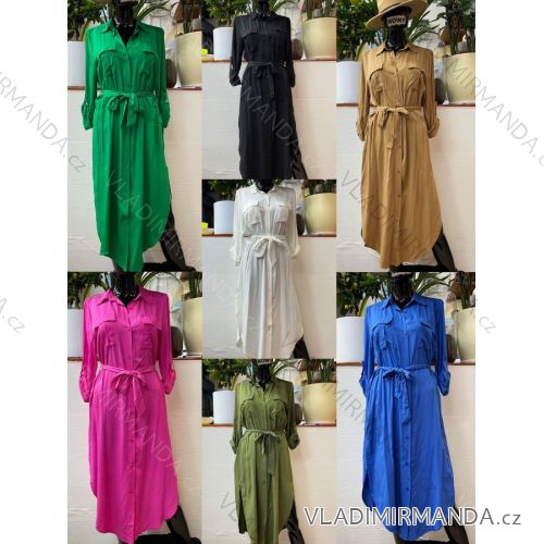Kleid mit 3/4 Ärmeltasche für Damen (uni sl) ITALIAN Fashion IMWD20527