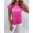 T-Shirt Kurzarm Damen (uni l-2xl) ITALIENISCHE Mode IM11736