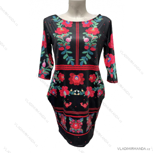 Kleid mit 3/4 Ärmeltasche für Damen (uni sl) ITALIAN Fashion IM3181746