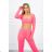 Set mit einer neonpinken Top-Bluse