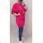 Kleid / Tunika verlängert Frauen (UNI XS-M) ITALIENISCHE MODE IM120042 dunkelrosa 2XL/3XL