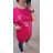 Kleid / Tunika verlängert Frauen (UNI XS-M) ITALIENISCHE MODE IM120042 dunkelrosa 2XL/3XL