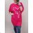 Kleid / Tunika verlängert Frauen (UNI XS-M) ITALIENISCHE MODE IM120042 dunkelrosa 2XL/3XL