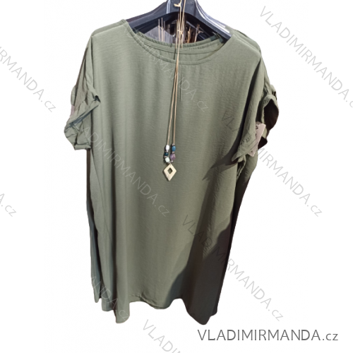 Übergroßes Kurzarmkleid für Damen (XL / 2XL ONE SIZE) ITALIAN FASHION IMH22TINA