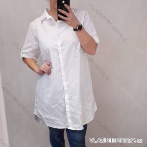 Oberhemd verlängert 3/4 Kurzarm Damenstreifen (Uni S / M / L) ITALIAN FASHION IMD20179