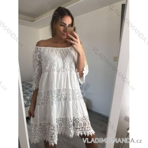 Kleid Oversize Kurzarm Damen (4XL/5XL ONE SIZE) ITALSKÁ MÓDA IM422026