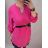 Klassisches Kurzarmkleid Damen (uni s-l) ITALIENISCHES MODA IMC20206