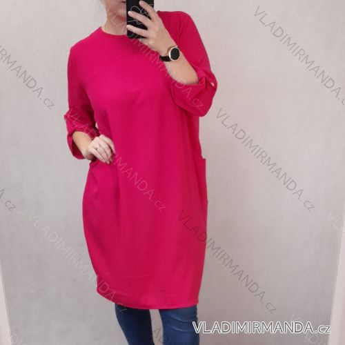 Kleid mit 3/4 Ärmeltasche für Damen (uni sl) ITALIAN Fashion IMWD20527