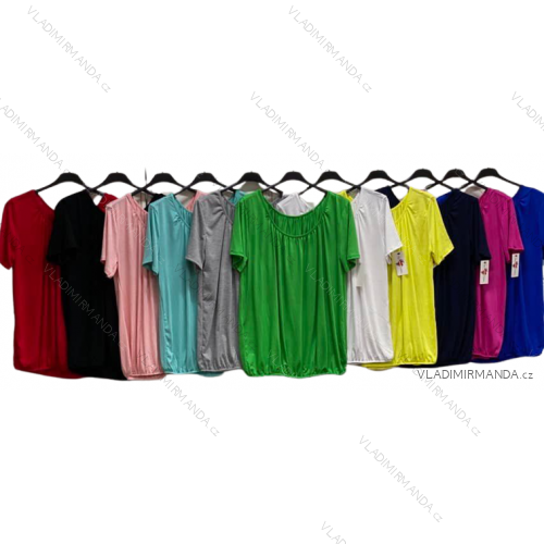 Klassisches Kurzarmkleid Damen (uni s-l) ITALIENISCHES MODA IMC20206