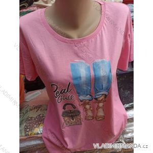 T-Shirt Kurzarm mit Spitze Frauen (Uni s / m) TURKISH FASHION TM920024
