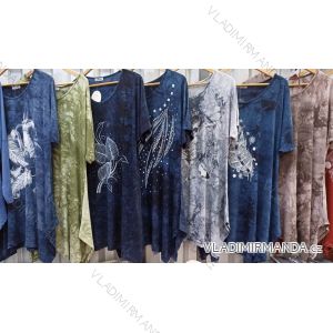 T-Shirt Kurzarm mit Spitze Frauen (Uni s / m) TURKISH FASHION TM920024
