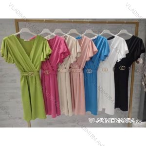 Kleid mit 3/4 Ärmeltasche für Damen (uni sl) ITALIAN Fashion IMWD20527