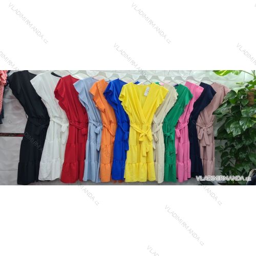 Kleid mit 3/4 Ärmeltasche für Damen (uni sl) ITALIAN Fashion IMWD20529