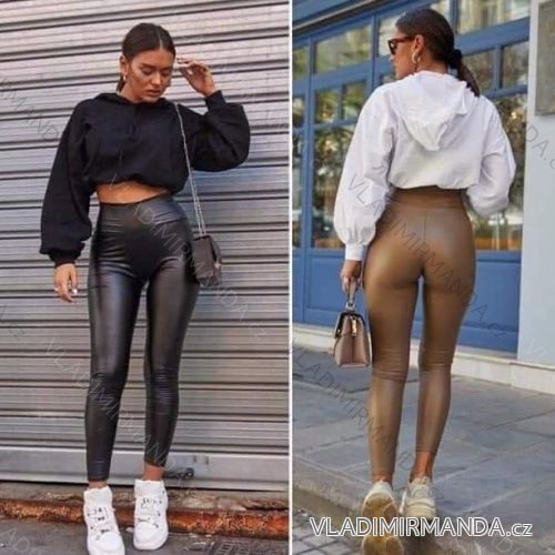 Leggings Kunstleder isoliert lang Damen (SML-XL) ITALIAN FASHION GONDOLA BLUE IMM213246